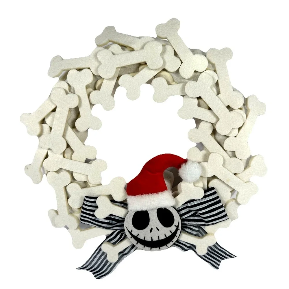 Disney Nightmare Before Christmas Jack Skellington Bone Christmas Wreath